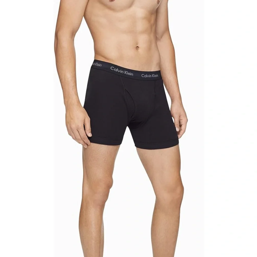 7 pairs medium Calvin Klein Black Boxer Briefs Stretchy Elastic Waistband no box